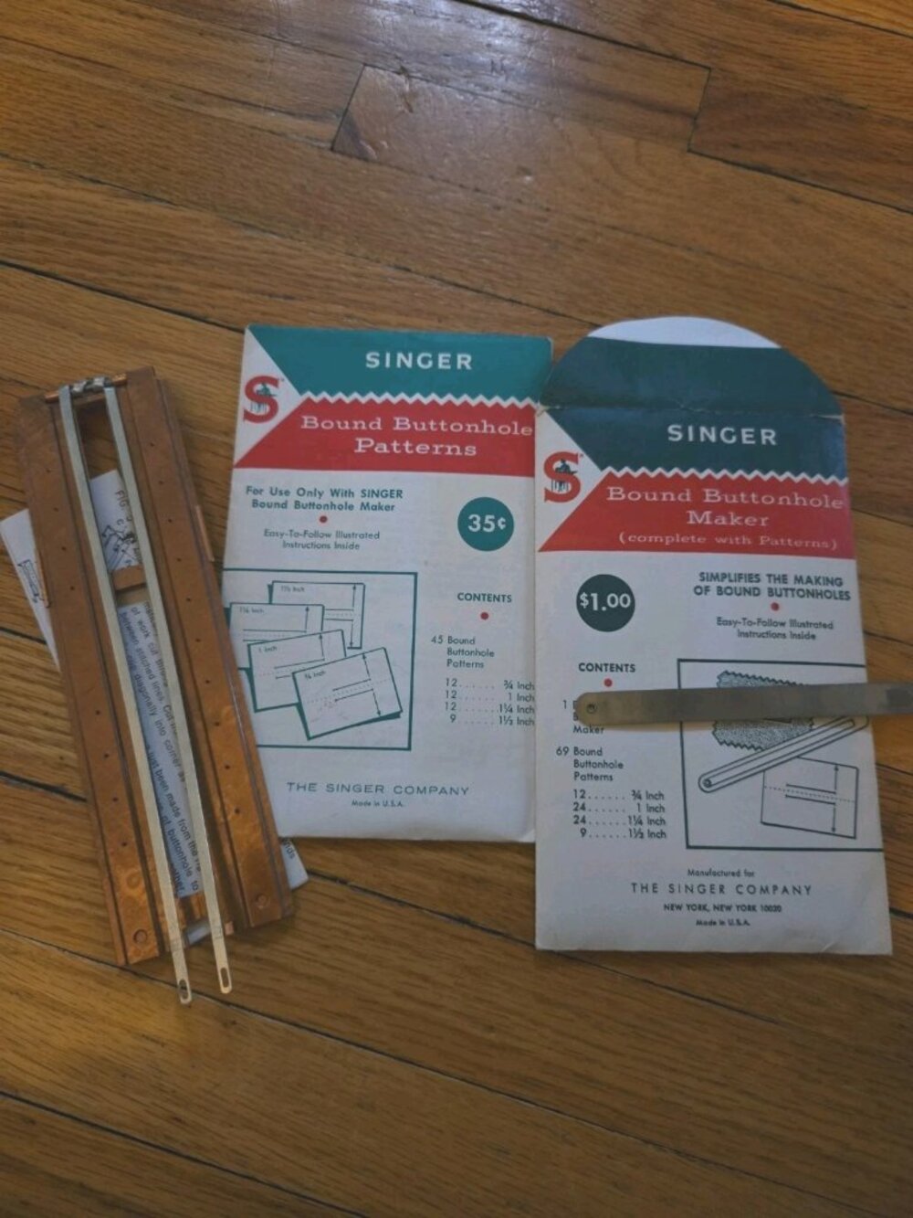 Vintage Singer Bound Buttonhole Maker Kit, Complete 1960s